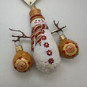 2008 Patricia Breen Frosty and Festive Gingerbread Faces 3.54" Ornament